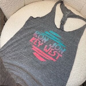 Blue 84 Women's Gray Tank Top with Pink and Blue Graphic